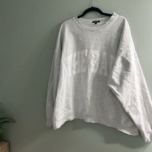 The bar oversized sweater grey and white